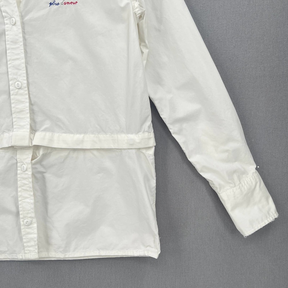 CURRENT/ELLIOTT Shirt Womens Small 1 White Long Sleeve Button Up Convertible - Picture 4 of 16